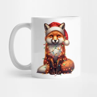 Fox Wrapped In Christmas Lights Mug